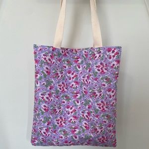 Lilac Petunia Print Handmade Tote Bag